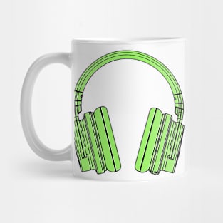 Green headphones Mug